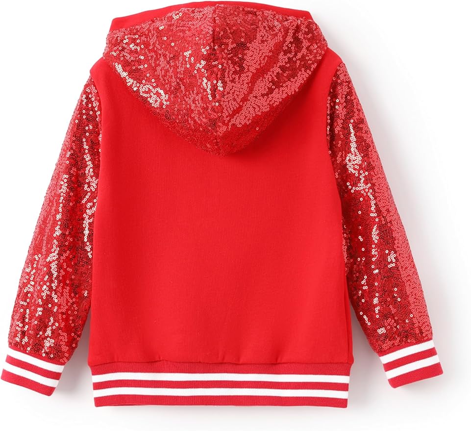 Disney Frozen Elsa Stitch Minnie Mouse Toddler Girl Jacket Sequin Zipper Hoodie Sweatshirt Coat Birthday Clothes 3-13 Years