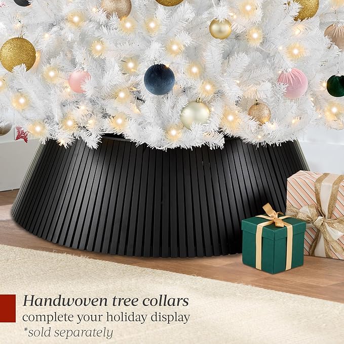 Best Choice Products Artificial Christmas Tree, 9ft Premium Pre-Lit Realistic Spruce Holiday Décor w/Dense Branches, Metal Base - White Spruce