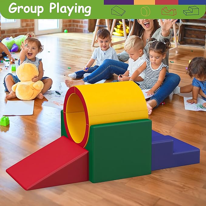 Betterhood Climbing Blocks - Kids Soft Foam Activity Playset - Toddler Couch Climber Gymnastics Equipment for Crawling and Sliding at Home, Preschool