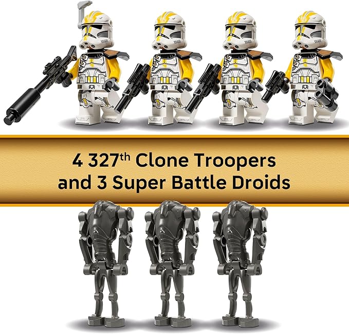 LEGO Star Wars 327th Star Corps Clone Troopers Battle Pack Building Toy - Pretend Play Set for Boys & Girls, Ages 7+ - Collectible Model Kit & Kids Room Decor - Gift Idea for Birthdays - 75431