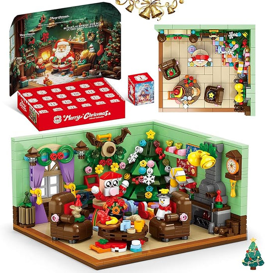 Advent Calendar 2025 Building Blocks Set - 24-Day Christmas Countdown Calendar - Santa Sleigh Christmas Tree Decorations Gifts for Kids Boys & Girls and Adults(669PCS)