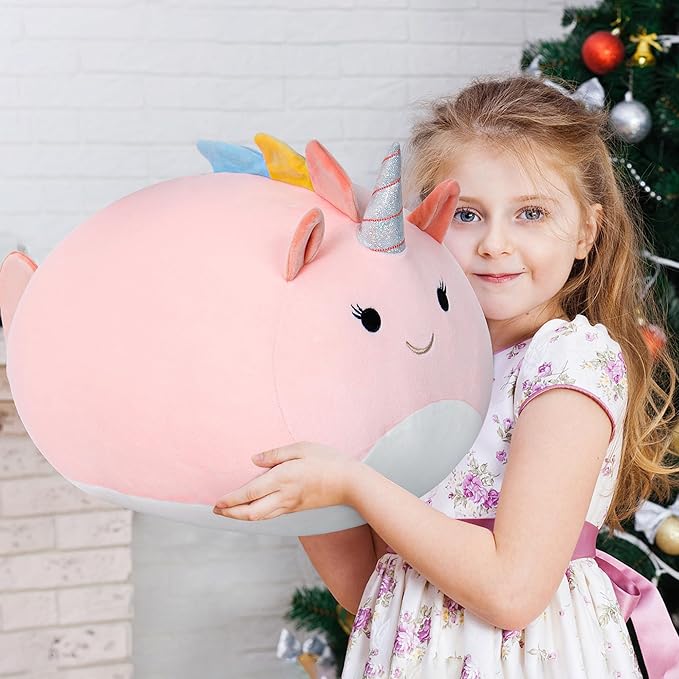 Wepop Unicorn Stuffed Animal Plush Toys, 20 in Cute Unicorn Plush Throw Pillows Soft & Cuddly Plushies Dolls Gifts for Girls Boys