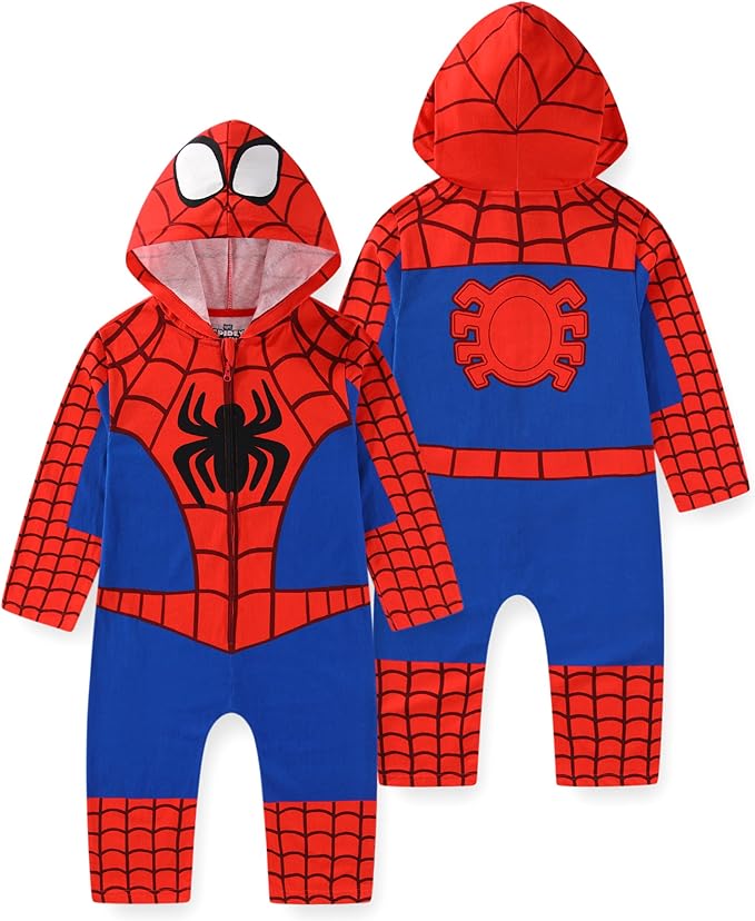 Marvel Spider-Man Boys Cosplay Hooded Coverall for Toddler