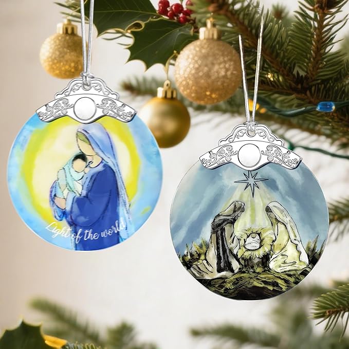 Nativity Scene Christmas Ornaments: Religious Christmas Tree Decorations, Christian Holiday Decor, Stocking Stuffers, Gift Ideas, Xmas Gift, Christian Gifts & Religion Gifts