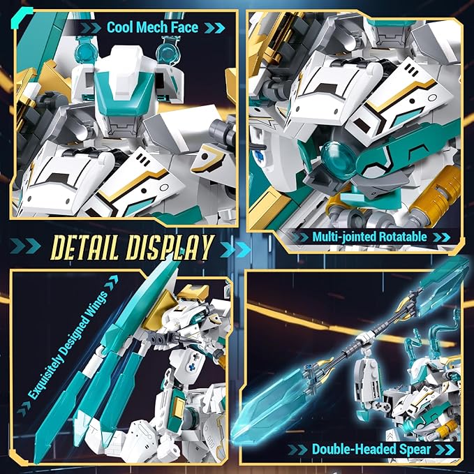 Mech Building Sets, 2 in 1 Transforming Dragon Warrior Building Toys for Adult and Kids Age 8 9 10 11 12, Compatible with Lego Mech Set, 731 PCS