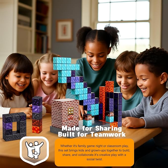 Magnetic Blocks 160PCS - Sword Theme Construction Cubes, STEM Preschool kit, Safe ABS no-Odor, CPC ASTM Certified, Travel-Ready Ages 3–12, Perfect for Birthday