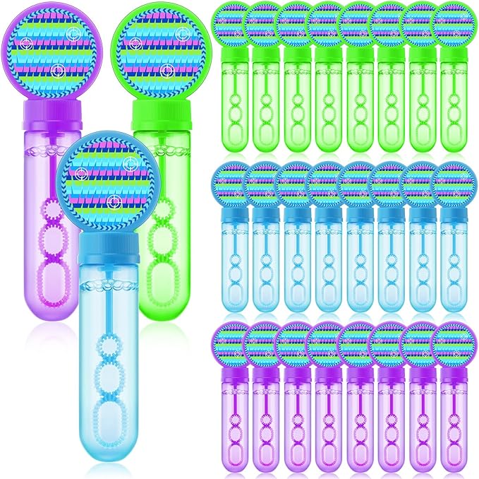 24 Pcs Video Game Bubble Wands Mini Gaming Bubble Toys for Kids Toddlers Video Game Party Christmas Birthday Gifts Filler Goodie Bag Stuffer (Purple, Blue, Green)