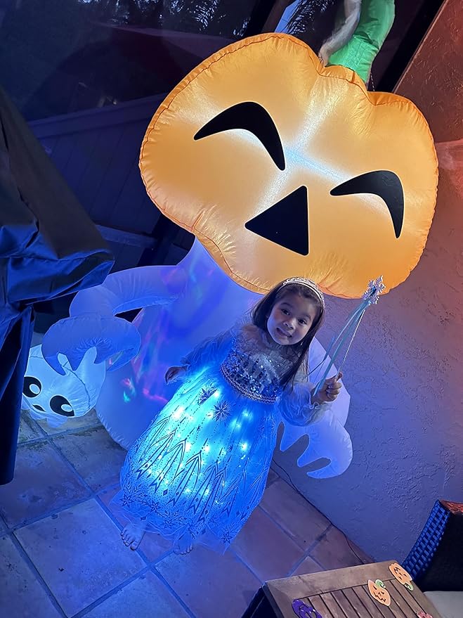 Girls LED Light Up Princess Dress Kids LED Halloween Costume Play Dress