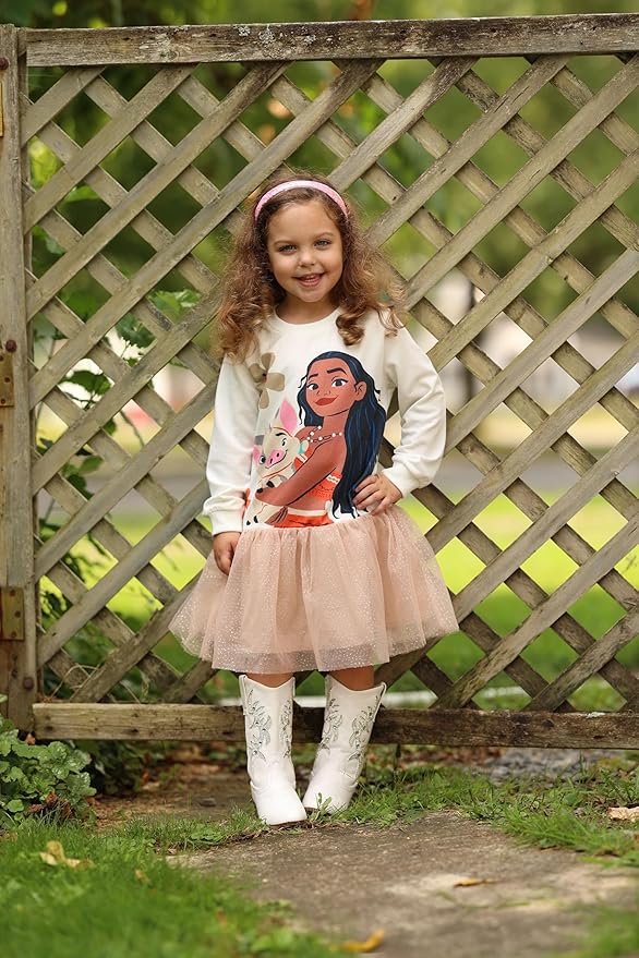 Disney Stitch Minnie Elsa Princess Sweatshirt Dress Toddler Girl Sequin Long Sleeve Pullover Clothes Fall Outfit 2-9 Years