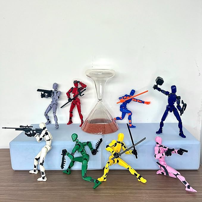 (Assembly Completed) 8 Packs Titan13 Action Figure Set, Dummy 13 3d Printed Action Figure Toy Gifts for Kids, Robot 13 ActionFigure Full Body Mechanical Doll Christmas Birthday Gift for Boys Girls