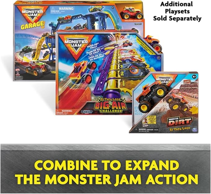 Monster Jam, Megalodon Loop of Doom Stunt Playset with Exclusive 1:64 Scale Die-Cast Monster Truck for Kids Toys for Boys Ages 3 4 5 6 and Up