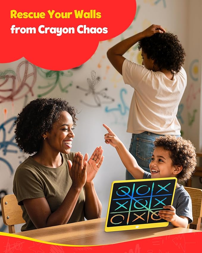 TEKFUN LCD Writing Tablet for Adults, Large Doodle Board, 16 Inch Colorful Drawing Tablet Writing Pad, Toddler Toys for 3 4 5 6 7 8 9 Year Old Girls Boys Teen, Birthday Gifts for Kids (Yellow)