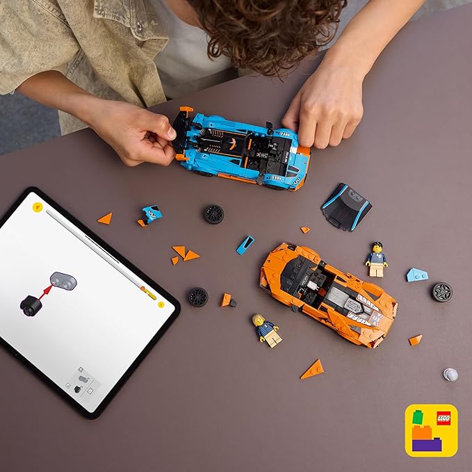 LEGO Speed Champions Lamborghini Revuelto & Huracán STO Car Toys - Building Toy for Pretend Play for Boys & Girls, Ages 10+ - Model Car Kit Display - Gift Idea for Kids - 77238
