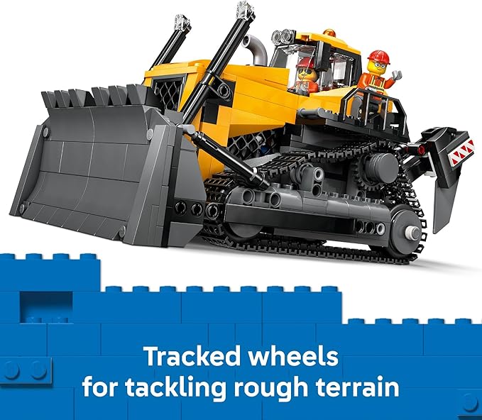 LEGO City Yellow Bulldozer Construction Site Building Toy for Kids, Ages 8+ - Pretend Play Set & Construction-Themed Building Blocks W/Toy Bulldozer Idea for Boys & Girls - 60466