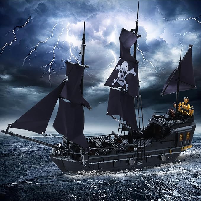 1424PCS Pirate Ship Building Blocks Toys,Creator Architecture CorsairBuilding Set(Not Compatible with Lego Pirates of The Caribbean), Wonderful Choice for 6+ Boys, Girls or Adults