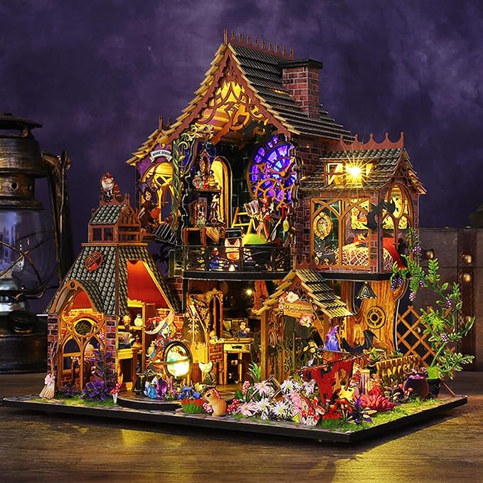 DIY Miniature Wooden Dollhouse Kit, DIY Miniature House Kit for Adults and Teens, DIY Mini Dollhouse Kit (Magic Spirit)
