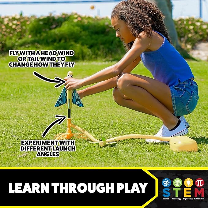 Stomp Rocket Stunt Airplane Refill, Wildcat Plane Launcher Toy for Kids - Airplane Toy Soars Over 100 Feet - Fun Outdoor Toys & Gift for Boys or Girls