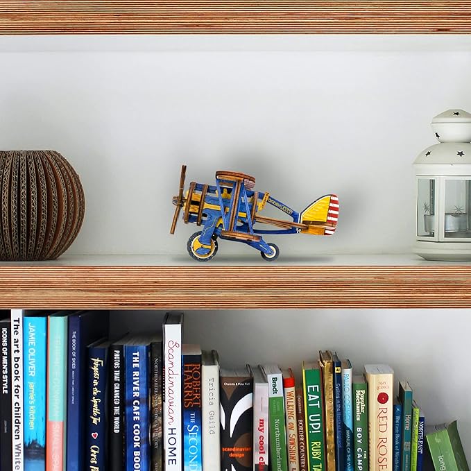 WOODEN.CITY Biplane - 3D Wooden Puzzles for Adults - Aircraft Model Building Kits - Limited Edition