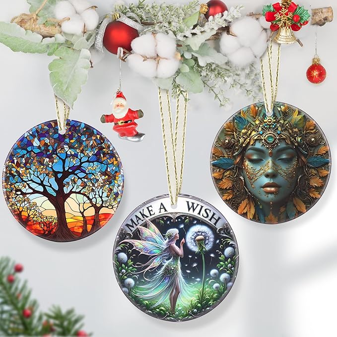 Make A Wish Fairy - 3.5 Inch Ceramic Christmas Hanging Ornament - Gift Exchange, Holiday Present