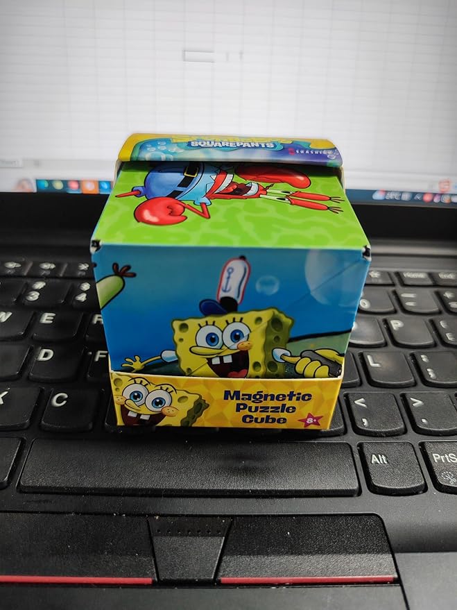 SHASHIBO Spongebob Squarepants Shape Shifting Box - STEM Magnetic Fidget Cube That Transforms Into Over 70 Shapes, Download Fun in Motion Toys Mobile App (Krusty Krab)