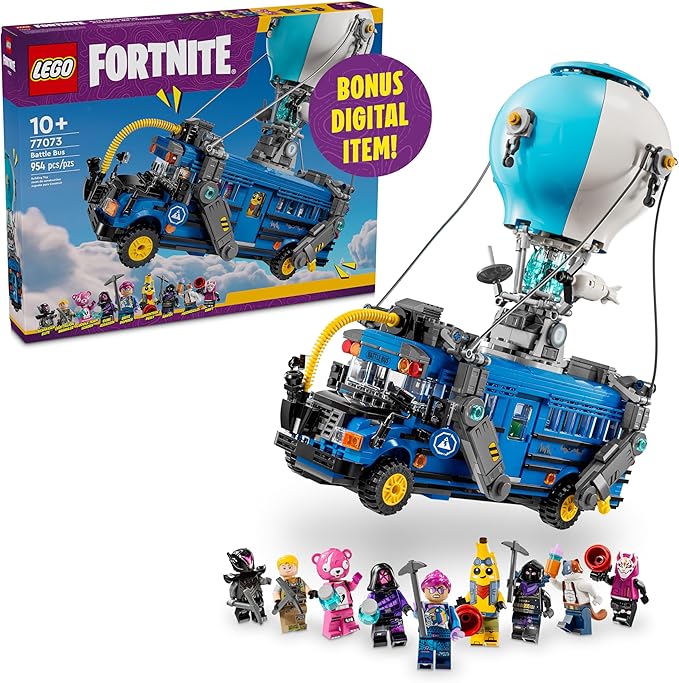 LEGO Fortnite Battle Bus - Collectible Fortnite Toy for Kids, Boys and Girls, Ages 10+ - Pretend Play Set with 9 Minifigures from Video Game - Gift Ideas for Fans - 77073