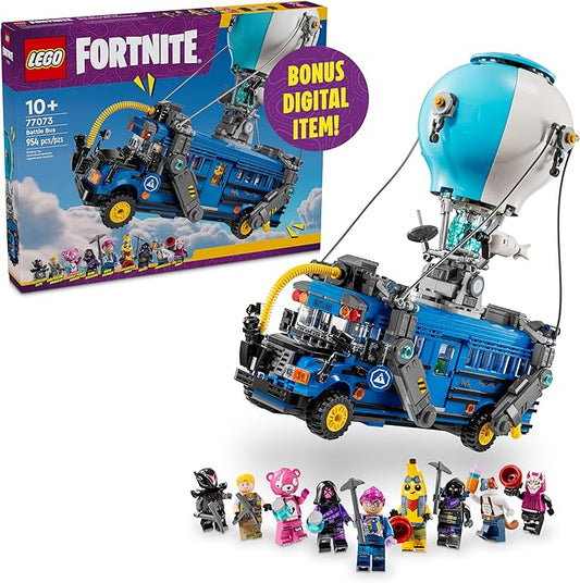 LEGO Fortnite Battle Bus - Collectible Fortnite Toy for Kids, Boys and Girls, Ages 10+ - Pretend Play Set with 9 Minifigures from Video Game - Gift Ideas for Fans - 77073