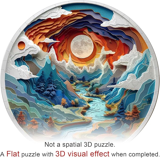 Wooden Puzzles for Adults, 3D Vision Inside Cave (L-300pcs) Wooden Jigsaw Puzzles Kids, Unique Shaped Animal Wood Puzzles Adults, Wooden Animal Puzzles Birthday Gifts Family Game 13.4*13.4in