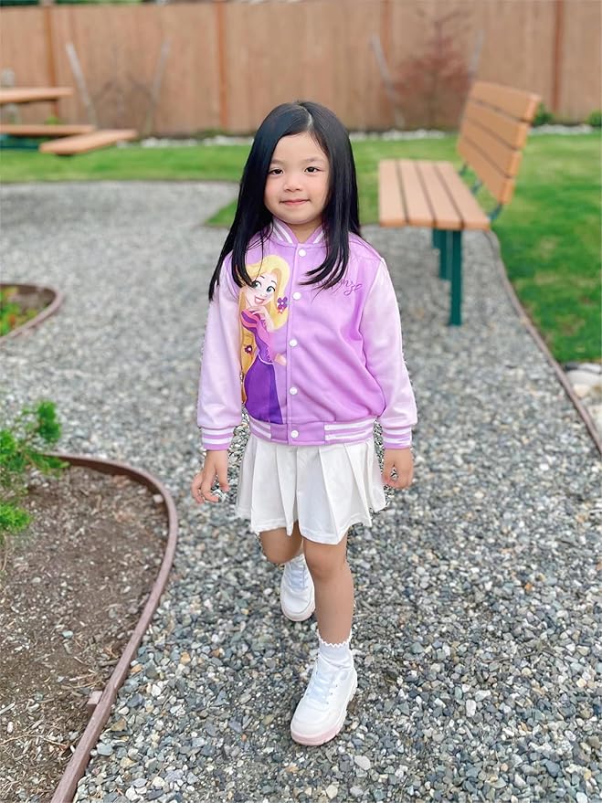 Disney Minnie Mickey Stitch Princess Frozen Elsa Marvel Jacket Lightweight Coat Button up Color Block Sweatshirt 2-14 Years