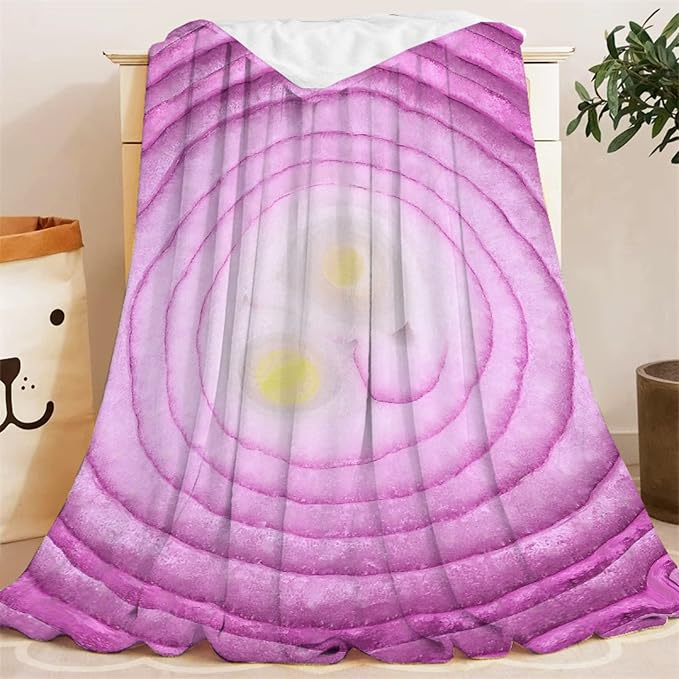 Onion Blanket Fleece Lightweight Throws Gift for Birthday Christmas Soft Flannel Blankets for All Season Bed Sofa Teen Size-50"x60"