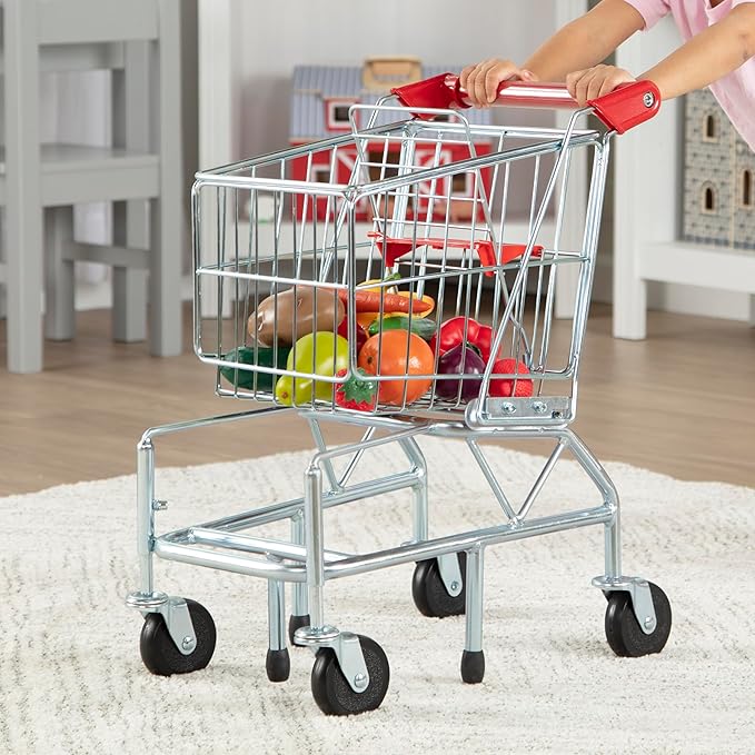 Melissa & Doug Toy Shopping Cart With Sturdy Metal Frame