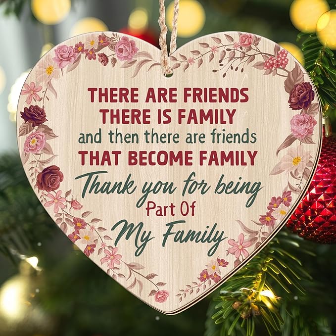 OASSIE Christmas Friendship Gifts for Women Men - Wooden Friends Christmas Ornaments 2025 - Friendship Ornaments for Tree Decorations, Bestie Friend Birthday Gifts for Women, BFF Gift for Friend