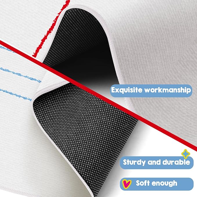 5 x 7.6 ft Large Classroom Rug Elementary Educational Area Rug Kids Room Children Classroom Carpet Playroom Learning Square Line Book Design School Decor Seating Carpet