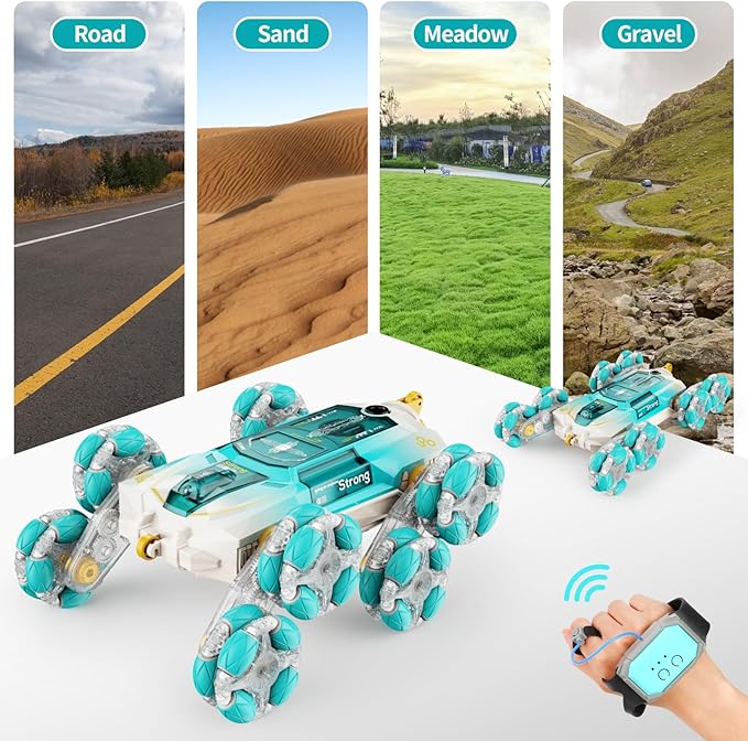 8WD Gesture Sensing RC Stunt Cars - Gifts for Boys Girls 8-12 Year Old 8 wheels Remote Control Transform 2.4Ghz Hand Controlled Drift Car Birthday Toys Gifts Ideas for Kids Age 8 9 10 11 12+ yr