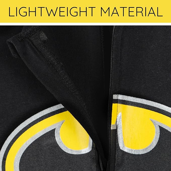 WARNER BROS. Justice League Batman Superman Lightweight Breathable Baby Zip Up Costume Coverall with Cape Newborn to Kid