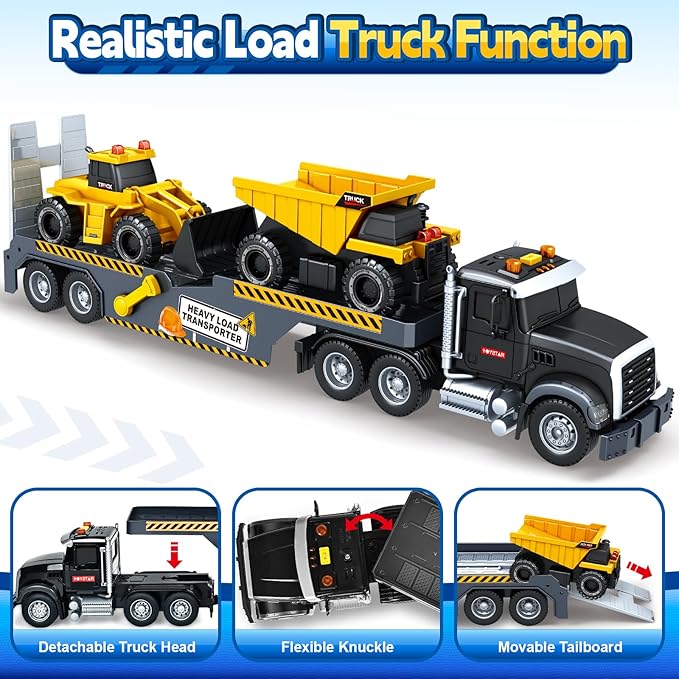 SpringFlower Boy Toys, Toddlers Truck Toy for 3 4 5 6 Year Old Boys, Extra Large Truck Toy with Sounds & Lights, Birthday Gifts for Kids Child 3 4 5 6 Years Old