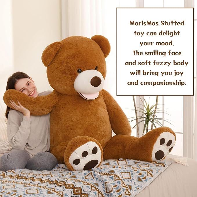 MorisMos Giant Teddy Bear Plush 5 Feet, Large Teddy Bears Stuffed Animals for Girlfriend Boyfriend, 5 Foot Life Size Bear Gifts for Baby Shower, Birthday