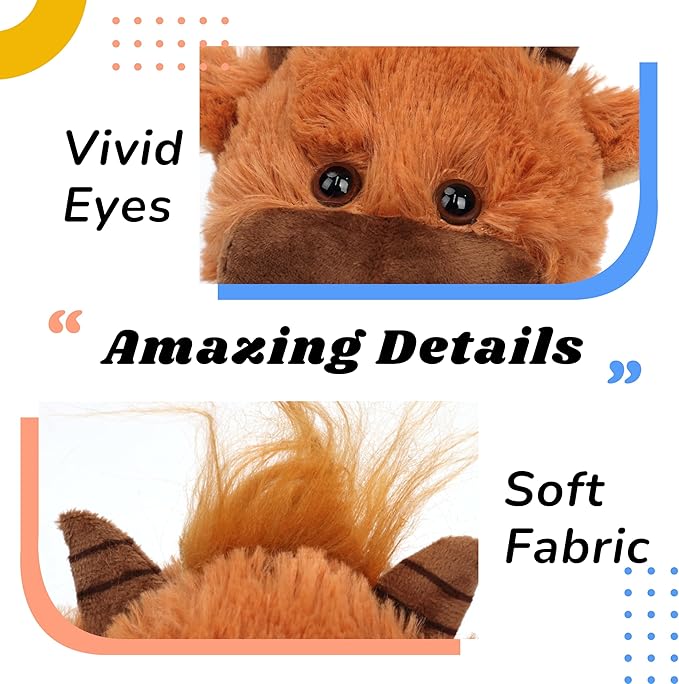 Hopearl Talking Highland Cow with Yellow Bib Repeats What You Say Walking Electric Interactive Animated Toy Speaking Plush Buddy Gifts for Toddlers, Brown, 9''