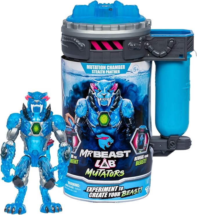 MrBeast Lab Mutators, Mutate The Ultimate Beast Mutators. Perform The Experiment, Release a MrBeast Stealth Panther Action Figure. 3 to Collect!