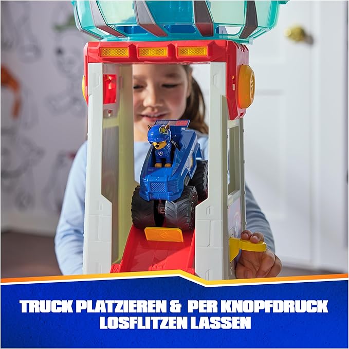 PAW Patrol: Rescue Wheels Super Loop Tower HQ, with Light, Sound, Vehicle Launcher, Chase Action Figure & Toy Truck, Kids Toys for Boys & Girls Age 3+