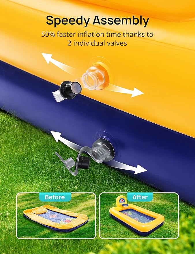 Kiddie Pool, Evajoy Inflatable Kids Pool, Summer Water Party Inflatable Pool for Backyard & Garden 90 * 55 * 35 inch