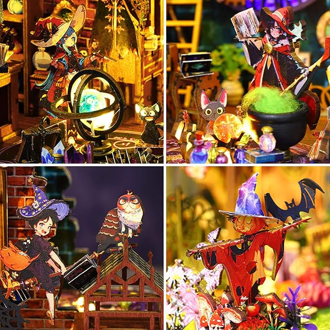 DIY Miniature Wooden Dollhouse Kit, DIY Miniature House Kit for Adults and Teens, DIY Mini Dollhouse Kit (Magic Spirit)