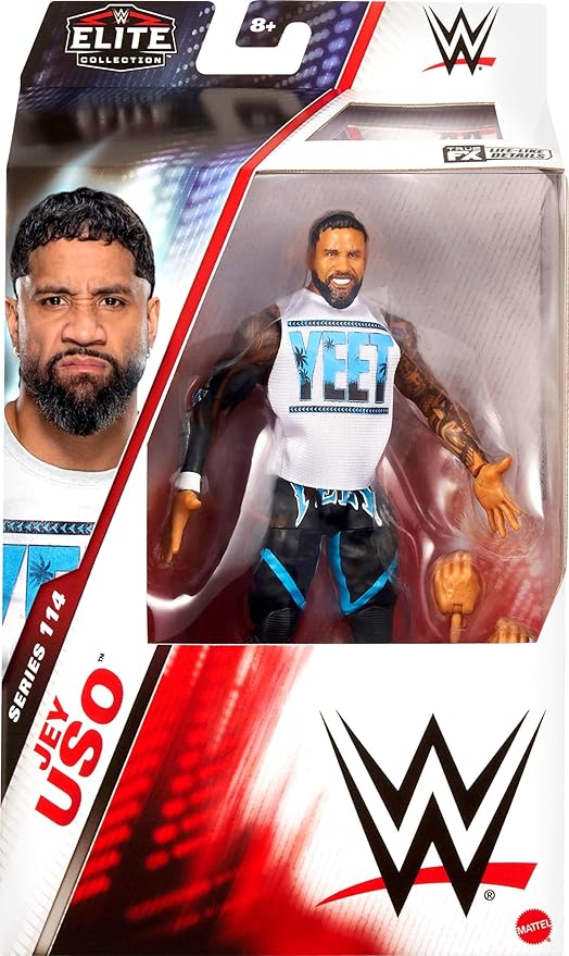 Mattel WWE Elite Action Figure & Accessories, Series #114 6-inch Collectible Jey USO with 25 Articulation Points & Swappable Hands