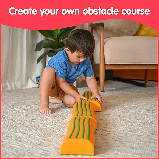 edxeducation Step-a-Trail | Logs | Set of 3 Balance Logs | Ages 18m+ | Obstacle Course for Kids | Indoor and Outdoor Toys for Toddlers | Build Gross Motor Skills