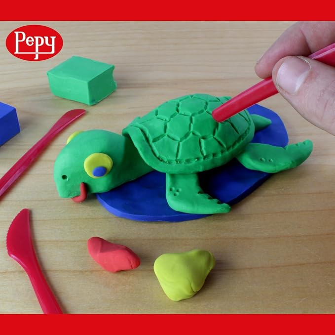 Pepy Reusable and Non-Drying Oil-Based Plasticine Modeling Clay, Primary Colors, 1 Pound, Sulfur-Free & Non-Toxic, Great for Kids, Beginners, and Artists, Perfect for Arts and Crafts Projects