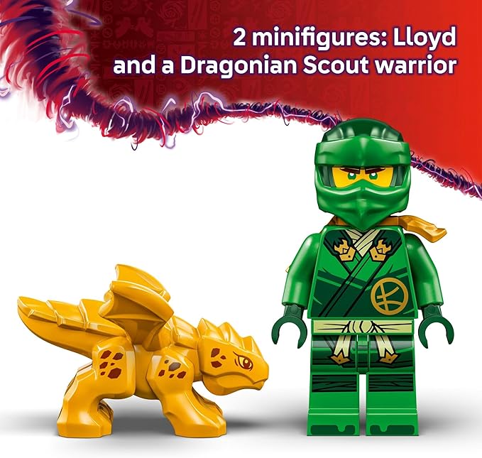 LEGO NINJAGO Lloyd's Green Forest Dragon Toy - Pretend Play Building Toy for Boys and Girls, Ages 6+ - Birthday Gift for Kids - Dragon Figurine with 2 Minifigures for Kids - 71829