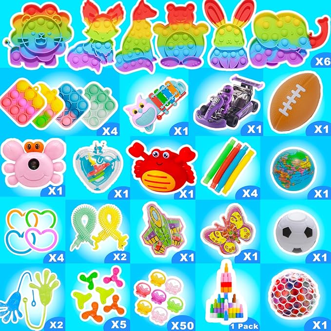 1000 Pcs Kids Party Favors Stocking Stuffers Gifts,Fidgets Toys Pack,Bulk Toys for Carnival Treasure Classroom Prizes Box,Adults Stress Relief Sensory Toys,Pinata Filler, Autism Autistic Children ADHD