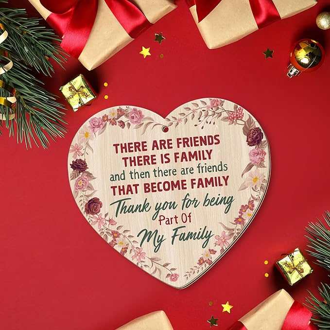 OASSIE Christmas Friendship Gifts for Women Men - Wooden Friends Christmas Ornaments 2025 - Friendship Ornaments for Tree Decorations, Bestie Friend Birthday Gifts for Women, BFF Gift for Friend