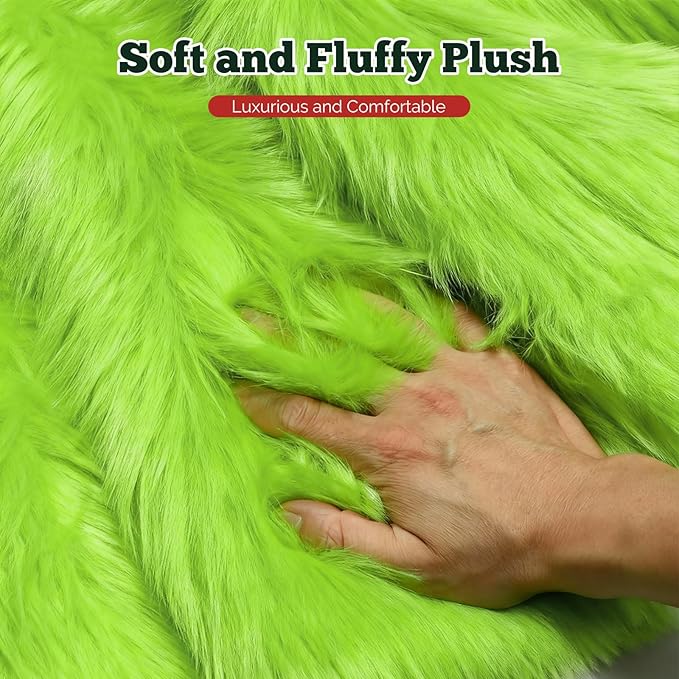 iMucci 24inch Christmas Tree Skirt Wool Fur Green Tree Skirt Small Tree Skirts Green Trees Skirt Holiday Party Decoration