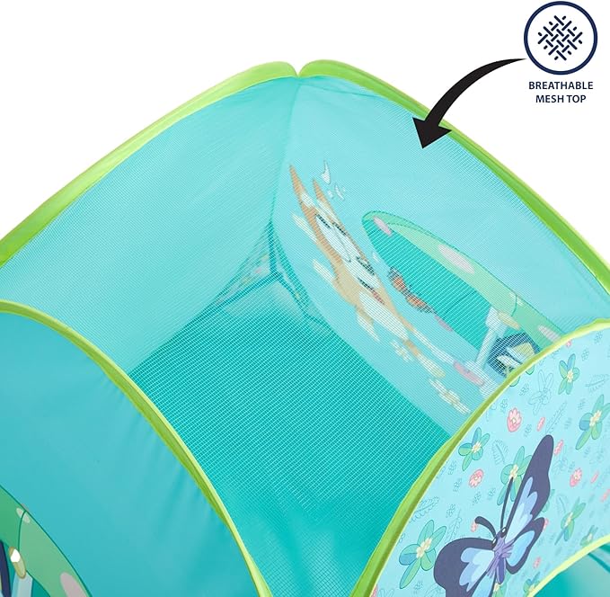 Bluey 3-Piece Adventure Slumber Set,Pop-Up Play Tent,Pillow & Flashlight,Fun Playhouse for Kids Ages 3+
