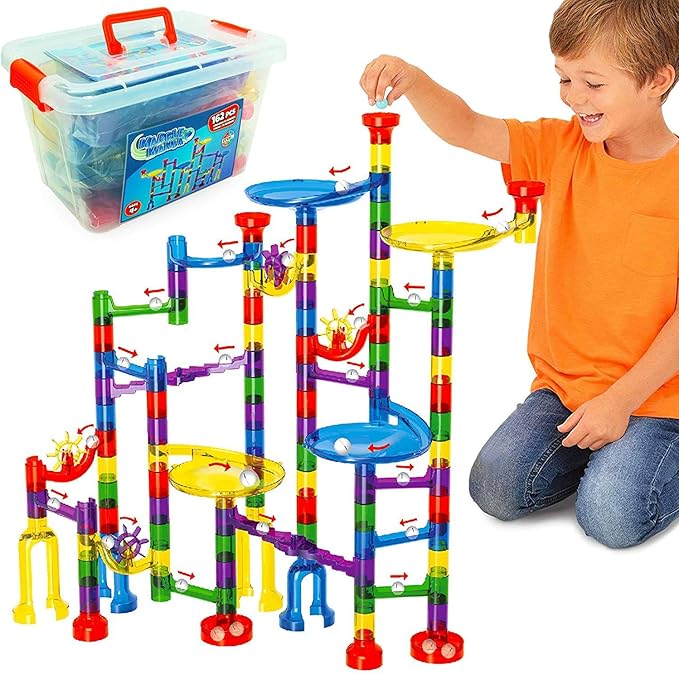 Marble Mania Marble Run - Marble Runs for Kids - 162 Pieces Plus Storage Tub - Construction Toys for 4-8 Year Old Boys or Girls - Educational STEM Toys for 4+ Year Olds